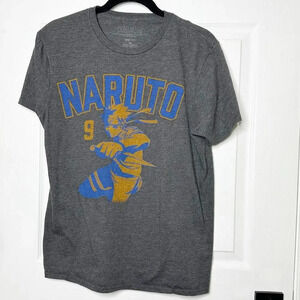 Naruto Shippuden Anime Size M Gray Graphic‎ Tee Short Sleeve